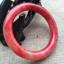 Load image into Gallery viewer, 10% OFF- 53/54/55mm Certified Natural Red Xiu Emerald A*Jade HandCarved Bangle H152