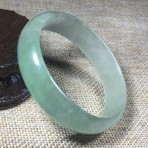 10% OFF- 52/53/54mm x 48mm Certified Natural Green Jadeite Emerald A*Jade HandCarved Bangle A139