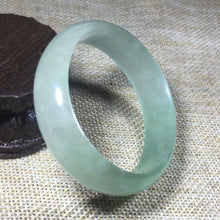 Load image into Gallery viewer, 10% OFF- 52/53/54mm x 48mm Certified Natural Green Jadeite Emerald A*Jade HandCarved Bangle A139