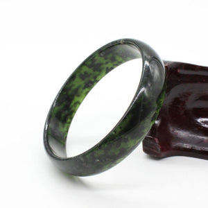 10% OFF- 44-67mm Certified Natural Black Green Emerald A*Jade Carved Bangle A1940