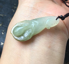 Load image into Gallery viewer, 10% OFF- Certified Natural Oily Green Jadeite Emerald A*Jade HandCarved LiLy Flower Pendant