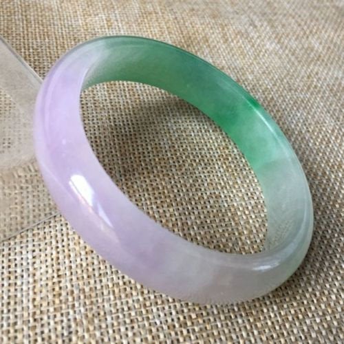 10% OFF- 55/56/57mm Certified Natural 3 Color Jadeite Emerald A*Jade HandCarved Bangle A1940