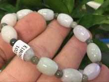 Load image into Gallery viewer, 10% OFF- 20in/508mm Certified Natural 3 Color Jadeite Emerald A*Jade Handcarved Beads Stretchy Bracelet