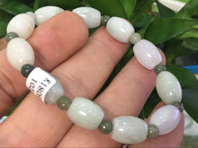 Load image into Gallery viewer, 10% OFF- 20in/508mm Certified Natural 3 Color Jadeite Emerald A*Jade Handcarved Beads Stretchy Bracelet