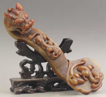 Load image into Gallery viewer, 6.4in/163mm H- Chinese Genuine Natural Red Jade HandCarved Dragon-Phoenix pendant NO.D319