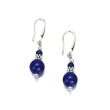 Load image into Gallery viewer, 10% OFF- 2 pcs Certified Natural Handmade A Pair of Blue Lapis Lazuli 6-12mm Jade Drop Earrings Silver SP LEVERBACK