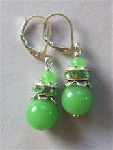 Load image into Gallery viewer, 10% OFF- 2 pcs Certified Natural Handmade A Pair of Green Jade Drop Earrings SP LEVERBACK