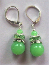 Load image into Gallery viewer, 10% OFF- 2 pcs Certified Natural Handmade A Pair of Green Jade Drop Earrings SP LEVERBACK