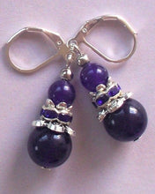 Load image into Gallery viewer, 10% OFF- 2 pcs Certified Natural Handmade A Pair of Amethyst Purple Jade Drop Earrings SP LEVERBACK