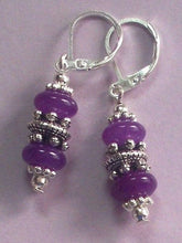 Load image into Gallery viewer, 10% OFF- 2 pcs Certified Natural Handmade A Pair of Purple Jade Drop Earrings SP LEVERBACK