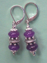 Load image into Gallery viewer, 10% OFF- 2 pcs Certified Natural Handmade A Pair of Purple Jade Drop Earrings SP LEVERBACK