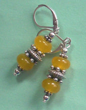 Load image into Gallery viewer, 10% OFF- 2 pcs Certified Natural Handmade A Pair of Yellow Jade Drop Earrings SP LEVERBACK