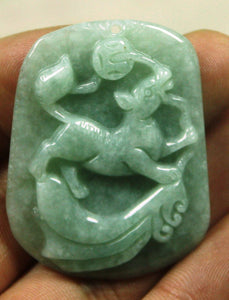 10% OFF- Certified Natural Jadeite Emerald A*Jade HandCarved Dog（狗）Pendant B118B