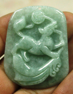 10% OFF- Certified Natural Jadeite Emerald A*Jade HandCarved Dog（狗）Pendant B118B