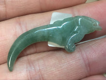 Load image into Gallery viewer, 10% OFF- Certified Natural Jadeite Emerald A*Jade HandCarved Dragon Fish Pendant 1370