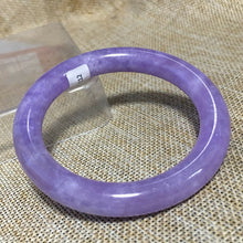 Load image into Gallery viewer, 10% OFF- 55/56/57mm Certified Natural Lavender Jadeite Emerald A*Jade HandCarved Bangle 2112