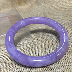 10% OFF- 55/56/57mm Certified Natural Lavender Jadeite Emerald A*Jade HandCarved Bangle 2112