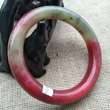 Load image into Gallery viewer, 10% OFF- 54/55/56mm Certified Natural Red Emerald A*Jade HandCarved Bangle H556