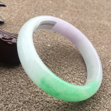 Load image into Gallery viewer, 10% OFF- 56/57/58mm Certified Natural 3 Color Jadeite Emerald A*Jade HandCarved Bangle x2418