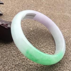 10% OFF- 56/57/58mm Certified Natural 3 Color Jadeite Emerald A*Jade HandCarved Bangle x2418