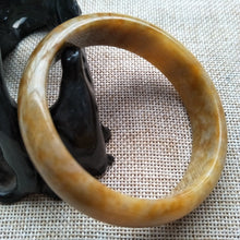 Load image into Gallery viewer, 10% OFF- 58/59/60mm Certified Natural Yellow Red Jadeite Emerald A*Jade HandCarved Bangle W563