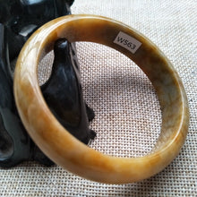 Load image into Gallery viewer, 10% OFF- 58/59/60mm Certified Natural Yellow Red Jadeite Emerald A*Jade HandCarved Bangle W563