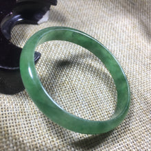 Load image into Gallery viewer, 10% OFF- 52/53/54mm*49mm Certified Natural Icy Green Jadeite Emerald A*Jade HandCarved Bangle A003