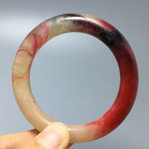 10% OFF- 51/52/53mm Certified Natural Red Jadeite Emerald A*Jade HandCarved Bangle A77