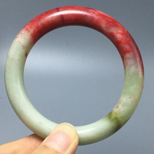 10% OFF- 53/54/55mm Certified Natural Red Jadeite Emerald A*Jade HandCarved Bangle A67