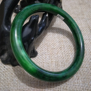 10% OFF- 53/54/55mm Certified Natural Green Jadeite Emerald A*Jade HandCarved Bangle X253