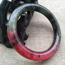 Load image into Gallery viewer, 10% OFF- 54/55/56mm Certified Natural Red Jadeite Emerald A*Jade HandCarved Bangle Z247