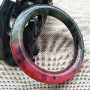 10% OFF- 54/55/56mm Certified Natural Red Jadeite Emerald A*Jade HandCarved Bangle Z247