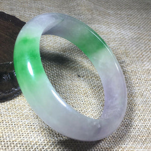 10% OFF- 56/57/58mm Certified Natural 3 Color Jadeite Emerald A*Jade HandCarved Bangle L112