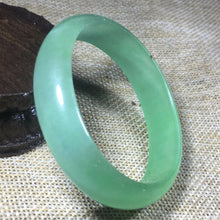 Load image into Gallery viewer, 10% OFF- 53/54/55mm x 50mm Certified Natural Green Jadeite Emerald A*Jade HandCarved Bangle L108