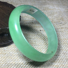 Load image into Gallery viewer, 10% OFF- 53/54/55mm x 50mm Certified Natural Green Jadeite Emerald A*Jade HandCarved Bangle L108