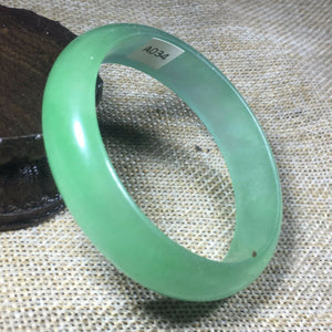 10% OFF- 53/54/55mm x 50mm Certified Natural Green Jadeite Emerald A*Jade HandCarved Bangle L108