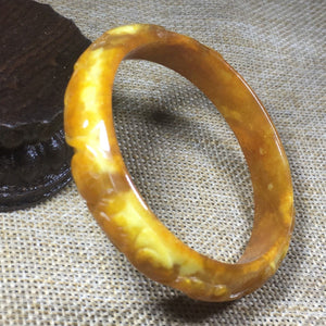 10% OFF- 54/55/56mm Certified Natural Yellow Red Jadeite Emerald A*Jade HandCarved Bangle A136