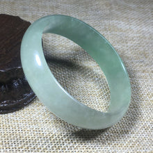 Load image into Gallery viewer, 10% OFF- 52/53/54mm x 48mm Certified Natural Green Jadeite Emerald A*Jade HandCarved Bangle A139