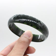 Load image into Gallery viewer, 10% OFF- 44-67mm Certified Natural Black Green Emerald A*Jade Carved Bangle A1940