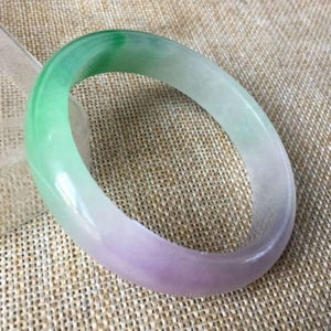 10% OFF- 55/56/57mm Certified Natural 3 Color Jadeite Emerald A*Jade HandCarved Bangle A1940