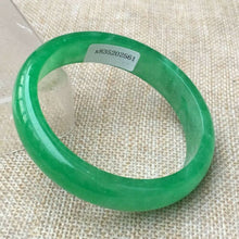 Load image into Gallery viewer, 10% OFF- 55/56/57mm Certified Natural Green Jadeite Emerald A*Jade HandCarved Bangle x2561