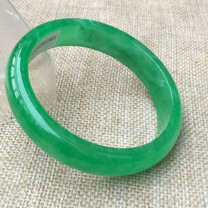 10% OFF- 55/56/57mm Certified Natural Green Jadeite Emerald A*Jade HandCarved Bangle x2561