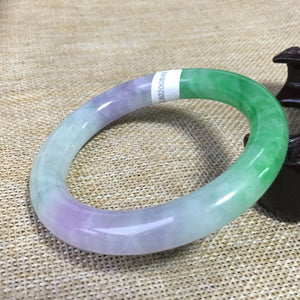 10% OFF- 55/56/57mm Certified Natural 3 Color Jadeite Emerald A*Jade HandCarved Bangle HA0849