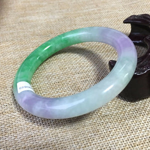 10% OFF- 55/56/57mm Certified Natural 3 Color Jadeite Emerald A*Jade HandCarved Bangle HA0849