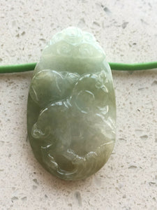 10% OFF- Certified Natural Jadeite Emerald A*Jade HandCarved Money Coin Happy Pig Pendant 猪 K1130