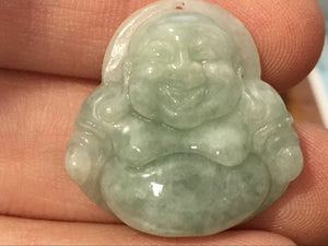 10% OFF- Certified Natural Jadeite Emerald A*Jade HandCarved Buddha Pendant X2082