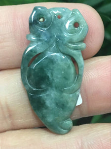 10% OFF- Certified Natural Oily Green Jadeite Emerald A*Jade HandCarved Peachant Pendant X3705