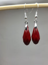 Load image into Gallery viewer, 10% OFF- 2 pcs Certified Natural Jadeite Emerald A*Jade HandCarved A Pair of Gorgeous Red Jade Sterling Silver Earrings