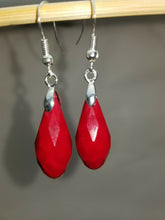 Load image into Gallery viewer, 10% OFF- 2 pcs Certified Natural Jadeite Emerald A*Jade HandCarved A Pair of Gorgeous Red Jade Sterling Silver Earrings