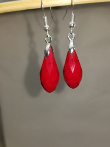 10% OFF- 2 pcs Certified Natural Jadeite Emerald A*Jade HandCarved A Pair of Gorgeous Red Jade Sterling Silver Earrings